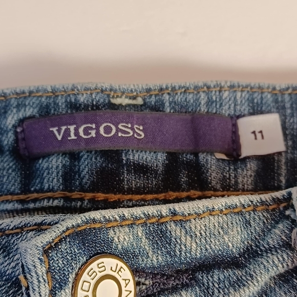 Vigoss Women Size 11 New York Boot Denim Jeans Distressed Medium Wash - Picture 3 of 8